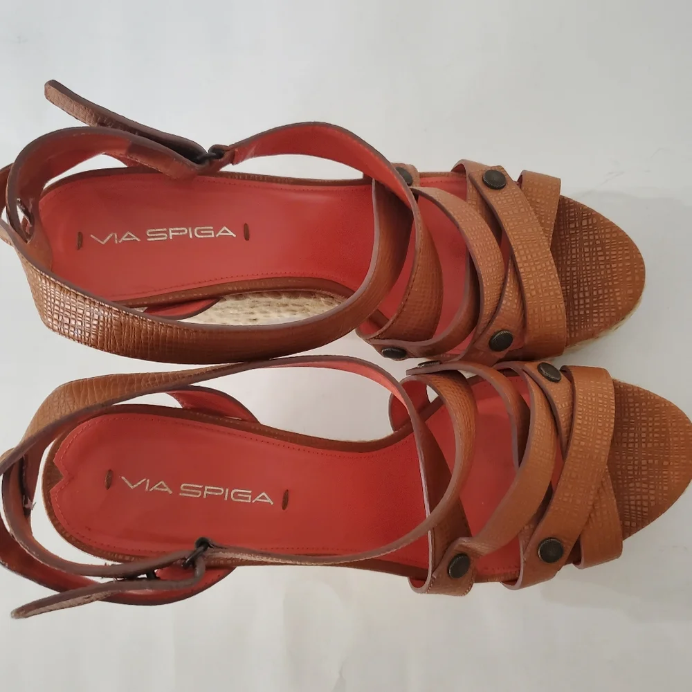 VIA SPIGA 8.5 Karla Wedge Sandals Wedge 4.75
